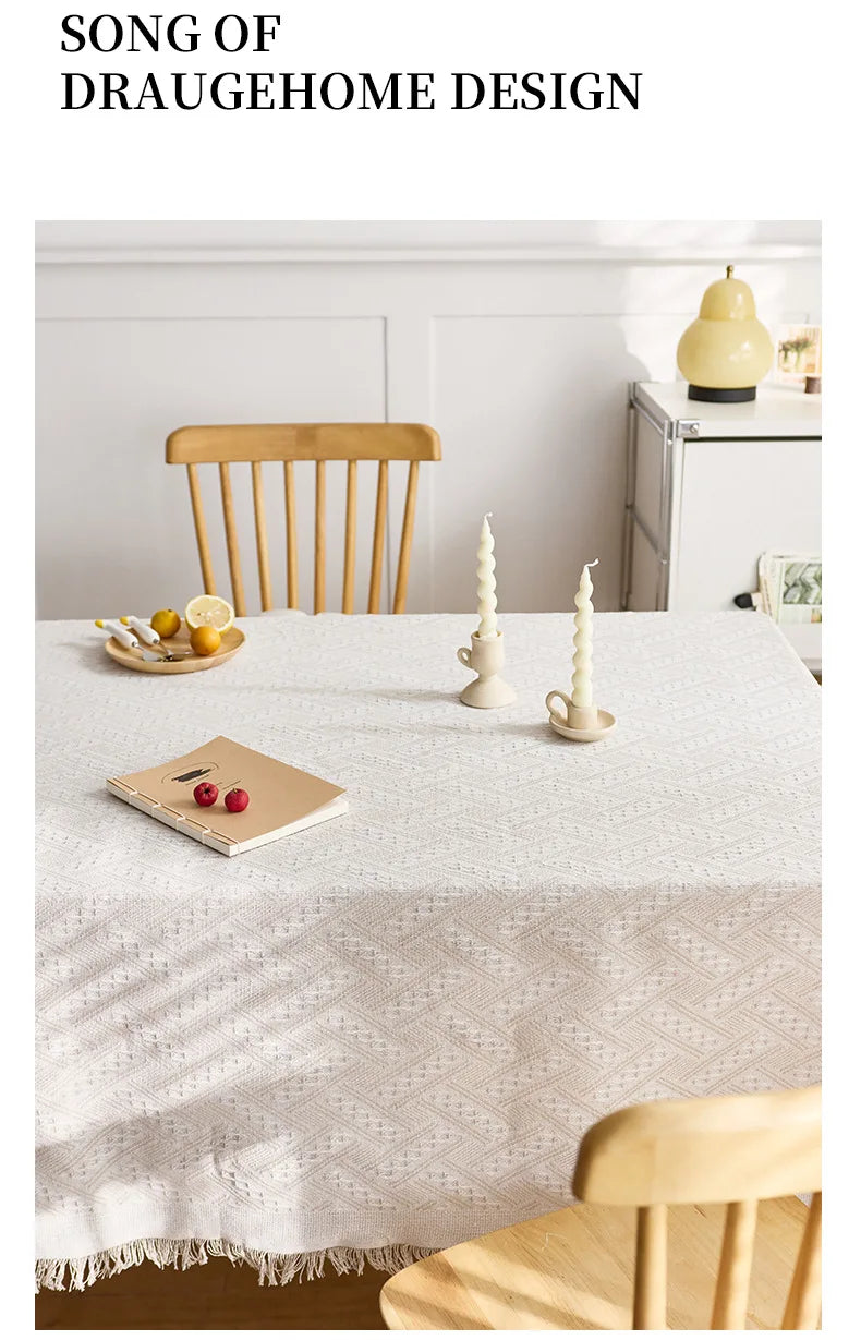 Khăn trải bàn sang trọng - Vải lanh cotton kiểu Pháp thanh lịch để trang trí nội thất