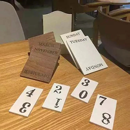 Elegant Wooden Perpetual Calendar: Organize with Style!