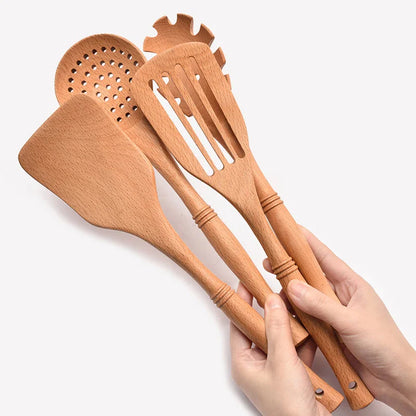 Eco-Friendly Wood Utensils Set for Natural Cooking Bliss