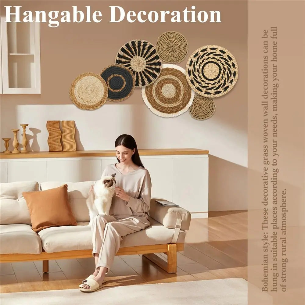 波西米亚风海草墙篮 - 适合别致空间的工匠装饰套装