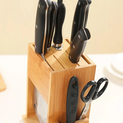 Bamboo Knife Block – Stylish Storage for Home Chefs