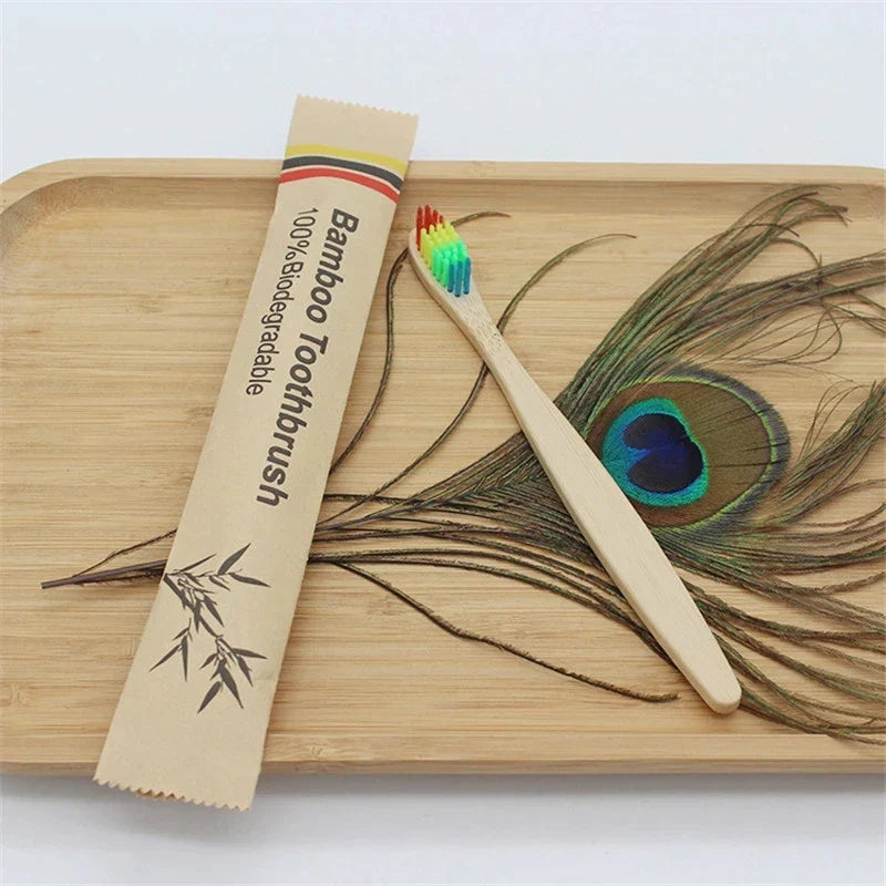 Eco-Friendly Bamboo Toothbrushes - 100 Pack for Adults