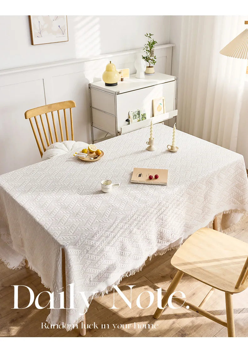 Khăn trải bàn sang trọng - Vải lanh cotton kiểu Pháp thanh lịch để trang trí nội thất