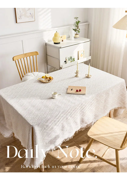 Khăn trải bàn sang trọng - Vải lanh cotton kiểu Pháp thanh lịch để trang trí nội thất