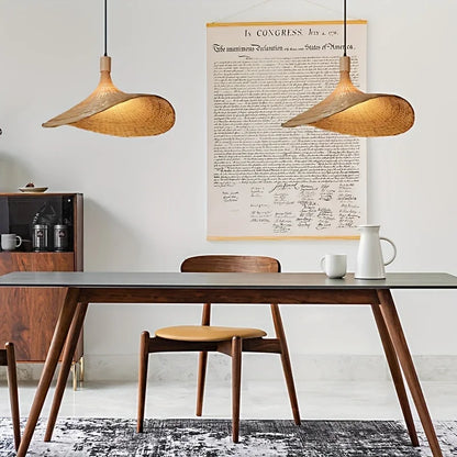 소박한 손으로 짠 대나무 전등갓: 아늑한 가정 장식 조명