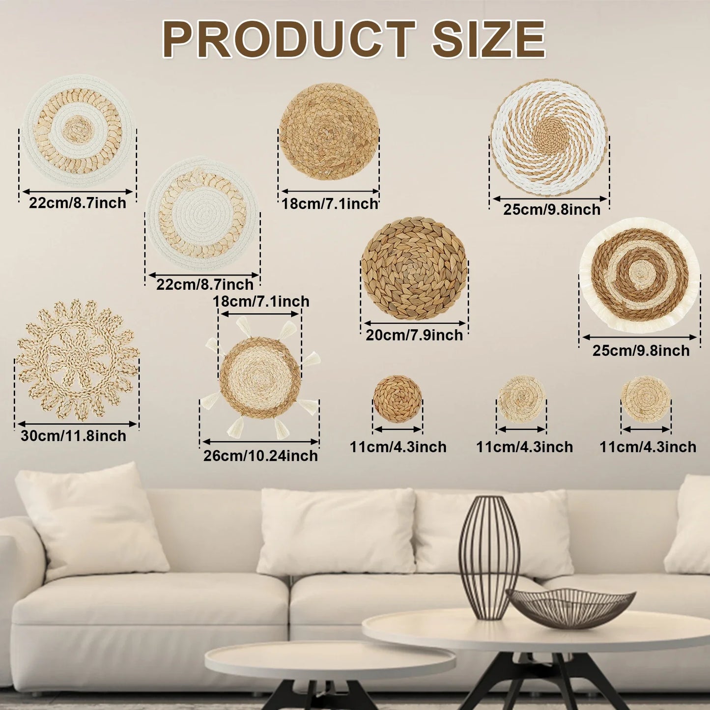 Bộ giỏ treo tường đan thủ công – Sự quyến rũ mộc mạc cho những người yêu thích trang trí