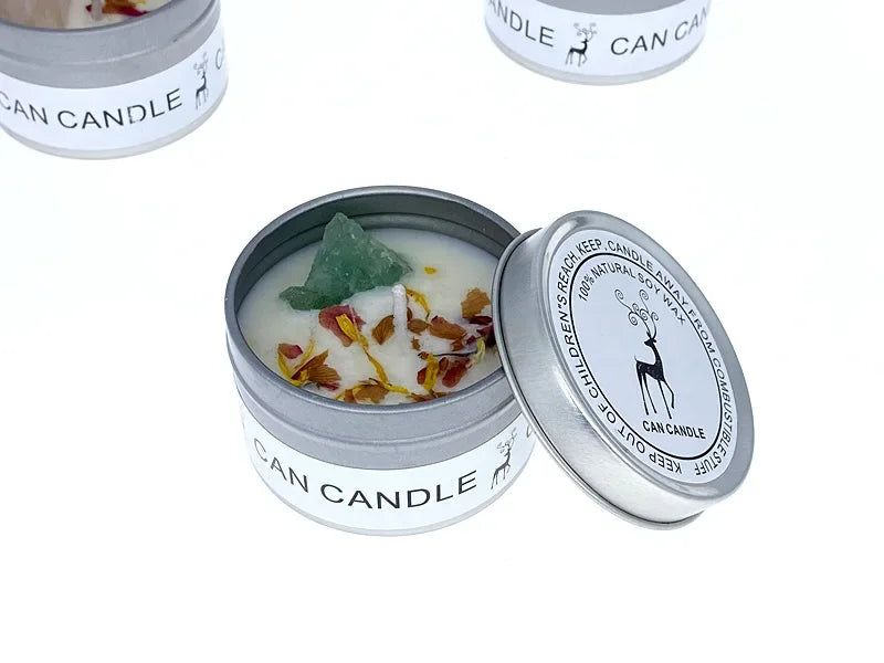 Long-Lasting Soy Candles with Crystals | Tranquil Home Decor