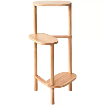 实木植物架 - 优雅的三层绿化收纳架