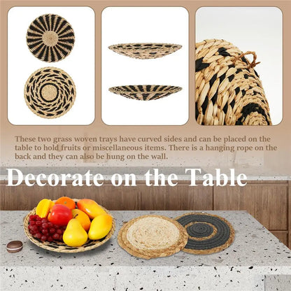 Paniers muraux Boho – Décor en jonc de mer tissé à la main pour des espaces élégants