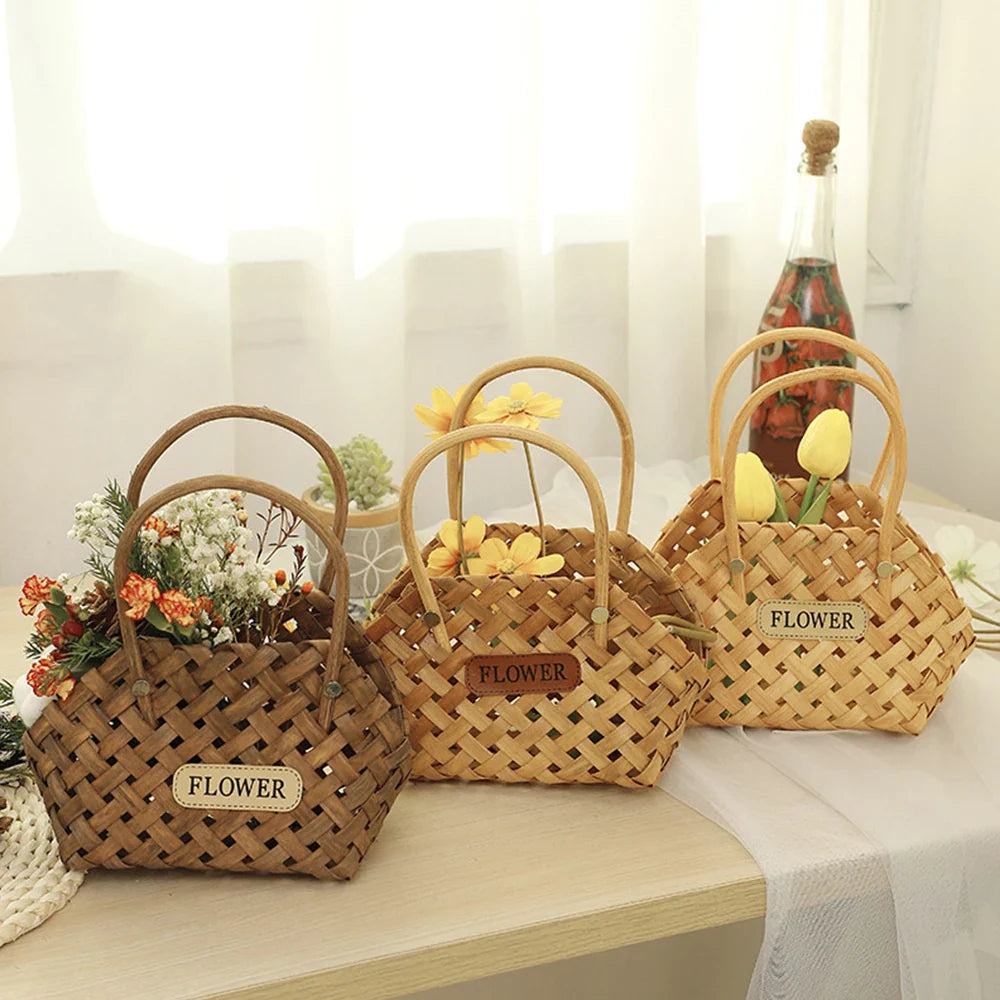 Giỏ hoa tre thanh lịch của Girl Basket - Trang trí thân thiện với môi trường