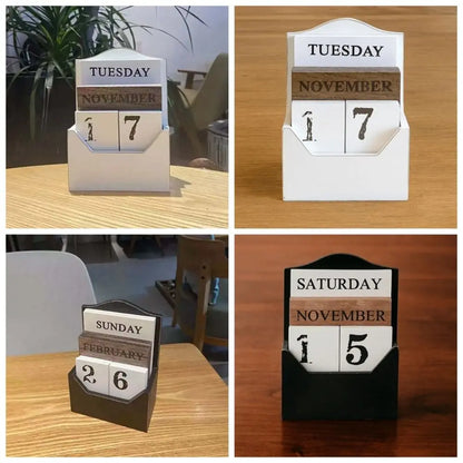 Elegant Wooden Perpetual Calendar: Organize with Style!
