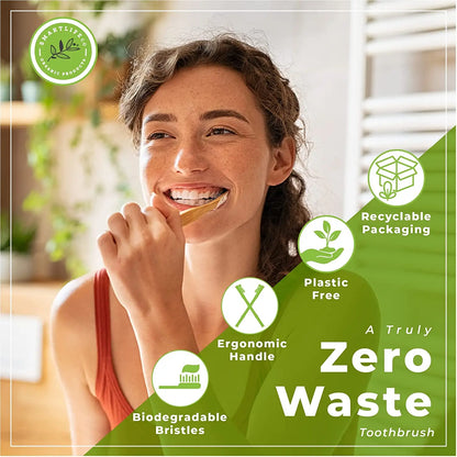 Eco-Friendly Bamboo Toothbrushes - 100 Pack for Adults