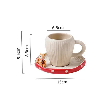 Tazza in ceramica a forma di fungo con coperchio – Divertenti bicchieri per la colazione